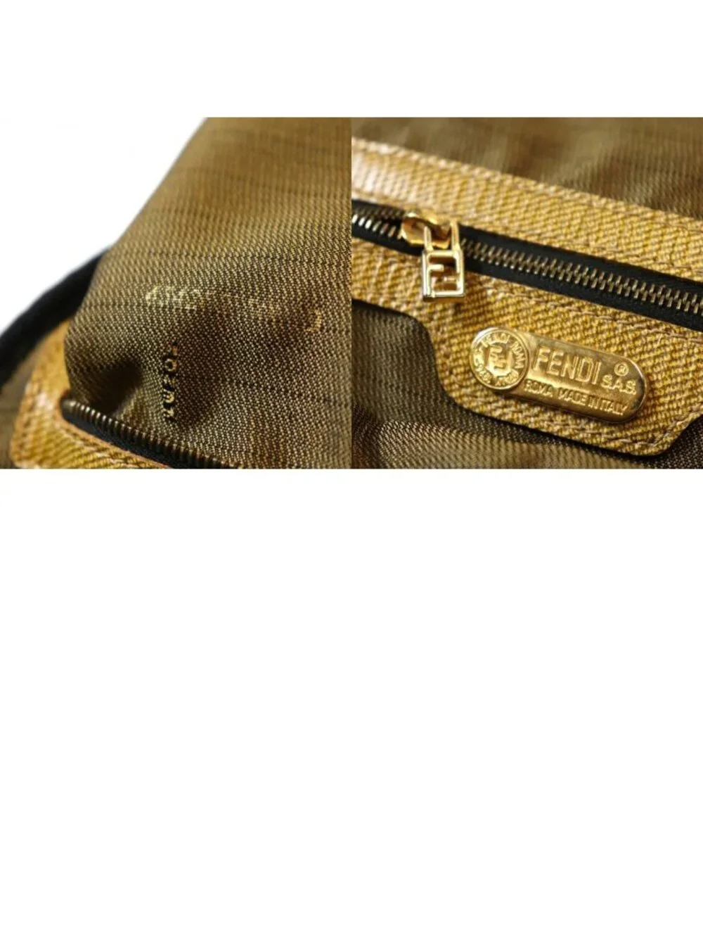 Fendi Backpack Zebra Tiger Canvas Leather Vintage